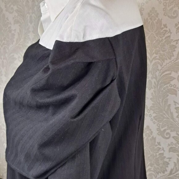 Colleen Lopez Size Large Black and White Dress with Faux Wrap and Sleeves EUC - Picture 6 of 15